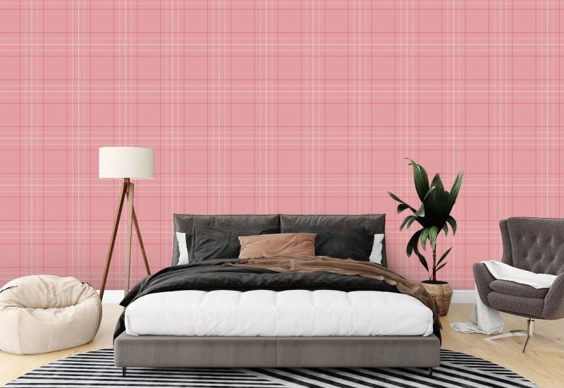 Tattersall Tartan V Rosafarbene Tapete