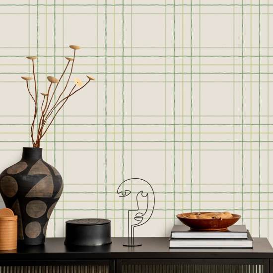 Tattersall Tartan VI Papel de parede xadrez