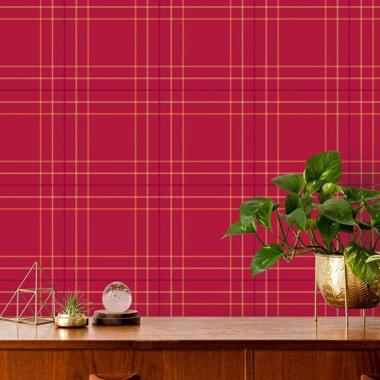 Tattersall Tartan VIII Papel de parede xadrez