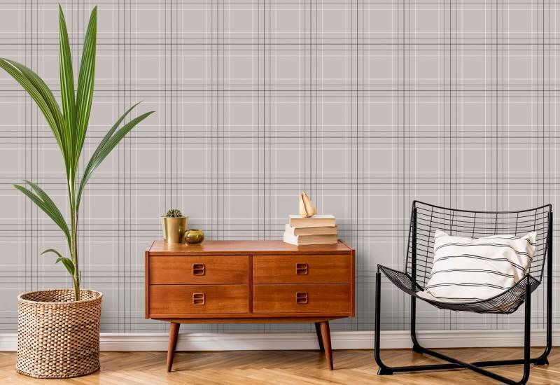 Tattersall Tartan X Papel de parede xadrez