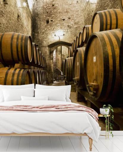 Wine Barrels in the old Cellar Wallpaper Mural Wine Barrels in the old Cellar Wallpaper Mural