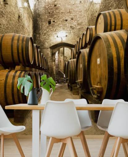 Wine Barrels in the old Cellar Wallpaper Mural Wine Barrels in the old Cellar Wallpaper Mural
