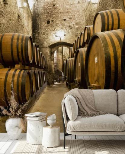 Wine Barrels in the old Cellar Wallpaper Mural Wine Barrels in the old Cellar Wallpaper Mural