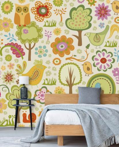 Niedliche bunte Vögel Wallpaper