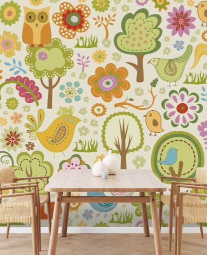 Cute Colourful Birds Wallpaper