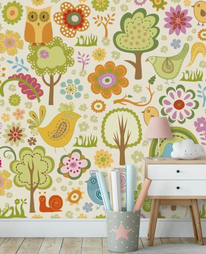 Niedliche bunte Vögel Wallpaper Niedliche bunte Vögel Wallpaper