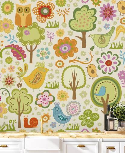 Cute Colourful Birds Wallpaper