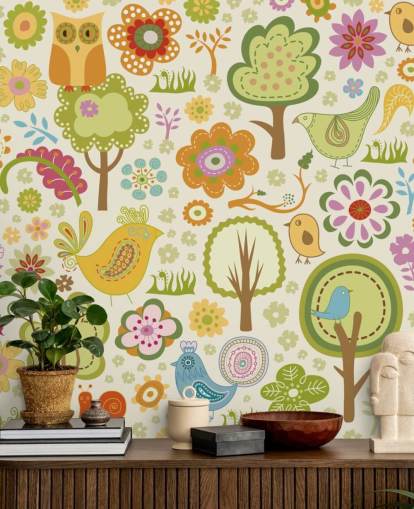 Cute Colourful Birds Wallpaper