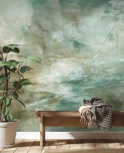 mural abstracto verde llamado A Fading Structure of Light de Annette Schmucker mural abstracto verde llamado A Fading Structure of Light de Annette Schmucker