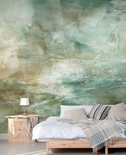 mural abstrato verde chamado A Fading Structure of Light, de Annette Schmucker mural abstrato verde chamado A Fading Structure of Light, de Annette Schmucker