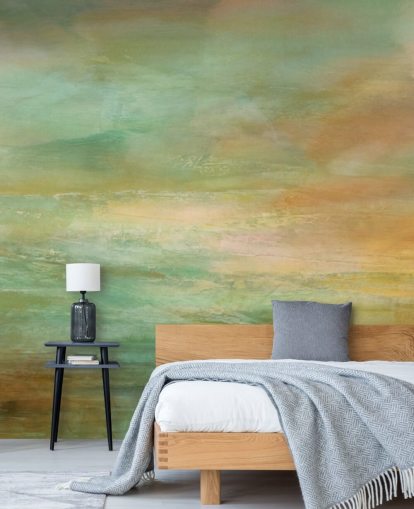 orange and blue panoramic abstract mural called Auric Horizon Panoramic from Annette Schmucker orange and blue panoramic abstract mural called Auric Horizon Panoramic from Annette Schmucker