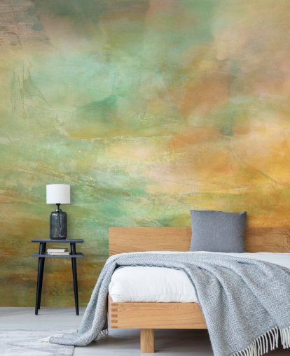 orange and blue abstract mural called Auric Horizon from Annette Schmucker