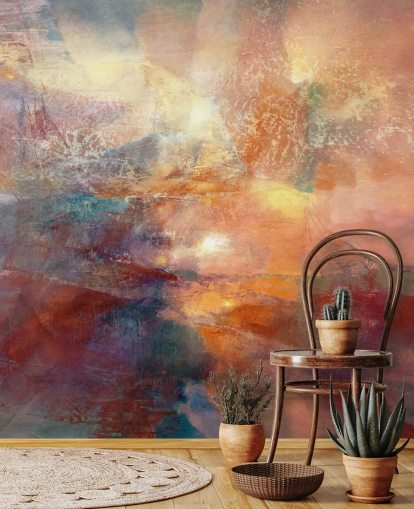 orange and red abstract mural called Cores of Burning Amber from Annette Schmucker orange and red abstract mural called Cores of Burning Amber from Annette Schmucker