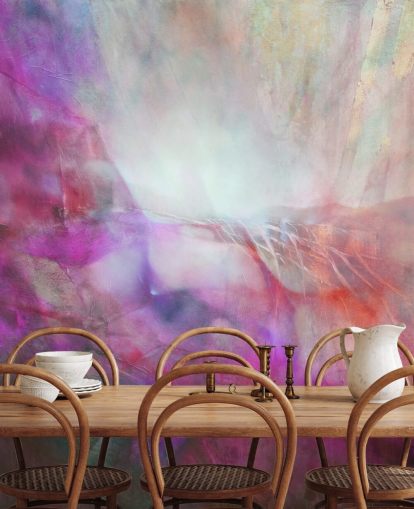 customisable pink abstract mural called Drifting Pink Composition from Annette Schmucker for bedrooms