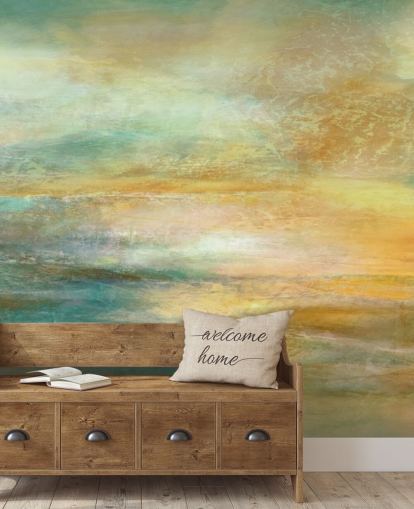 murale panoramico astratto personalizzato arancione e blu chiamato Ember of Evening Panoramic di Annette Schmucker murale panoramico astratto personalizzato arancione e blu chiamato Ember of Evening Panoramic di Annette Schmucker