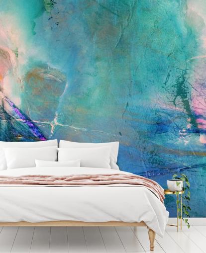 customisable abstract mural called Flying Away Rose by Annette Schmucker