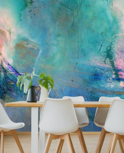 murale astratto personalizzabile chiamato Flying Away Rose di Annette Schmucker
