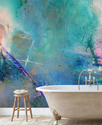 customisable abstract mural called Flying Away Rose by Annette Schmucker