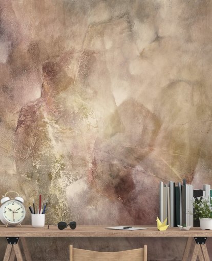 murale astratto rosa e marrone chiamato La Vie En Rose di Annette Schmucker