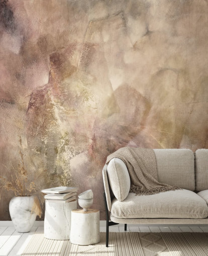 mural abstrato rosa e marrom chamado La Vie En Rose de Annette Schmucker