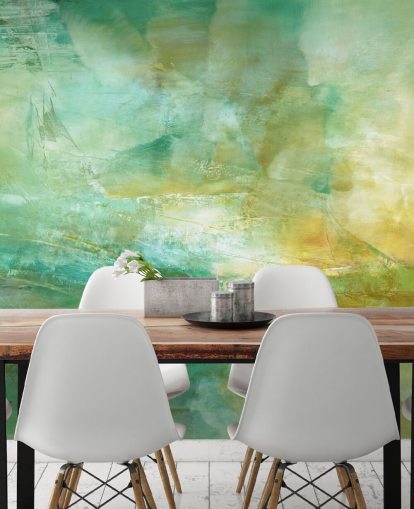 grünes und gelbes individuelles abstraktes Wandbild namens Melody in Lime and Lemon von Annette Schmucker grünes und gelbes individuelles abstraktes Wandbild namens Melody in Lime and Lemon von Annette Schmucker