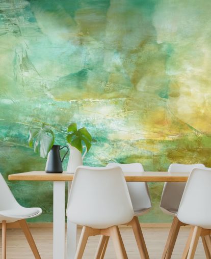 green and yellow custom abstract mural called Melody in Lime and Lemon from Annette Schmucker green and yellow custom abstract mural called Melody in Lime and Lemon from Annette Schmucker