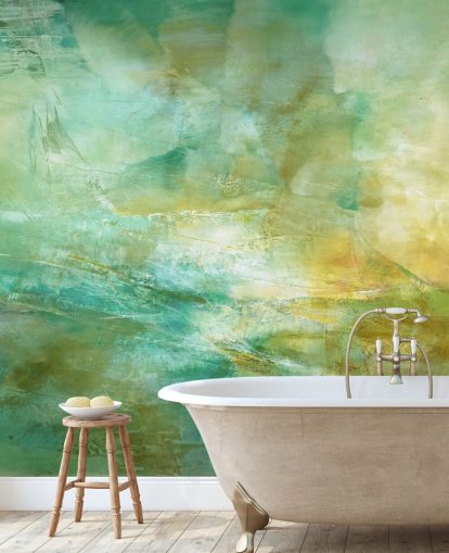 green and yellow custom abstract mural called Melody in Lime and Lemon from Annette Schmucker green and yellow custom abstract mural called Melody in Lime and Lemon from Annette Schmucker
