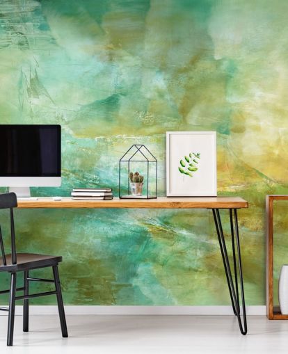 green and yellow custom abstract mural called Melody in Lime and Lemon from Annette Schmucker green and yellow custom abstract mural called Melody in Lime and Lemon from Annette Schmucker