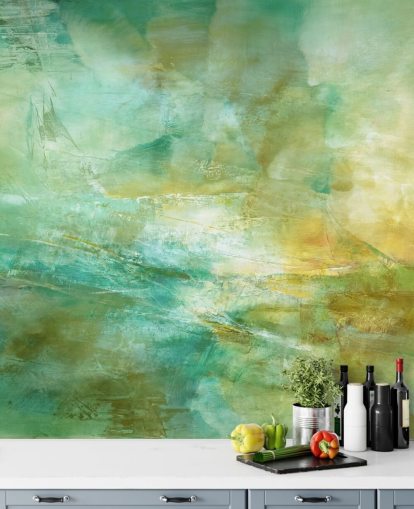 grønt og gult tilpasset abstrakt veggmaleri kalt Melody in Lime and Lemon fra Annette Schmucker grønt og gult tilpasset abstrakt veggmaleri kalt Melody in Lime and Lemon fra Annette Schmucker