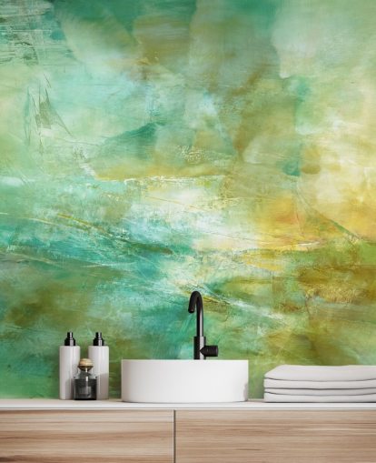 green and yellow custom abstract mural called Melody in Lime and Lemon from Annette Schmucker green and yellow custom abstract mural called Melody in Lime and Lemon from Annette Schmucker
