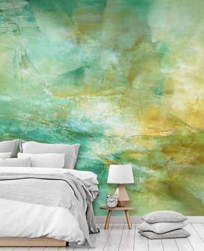 green and yellow custom abstract mural called Melody in Lime and Lemon from Annette Schmucker green and yellow custom abstract mural called Melody in Lime and Lemon from Annette Schmucker