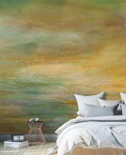 anpassningsbar abstrakt väggmålning som heter Where Golden Light Wanders Panoramic från Annette Schmucker anpassningsbar abstrakt väggmålning som heter Where Golden Light Wanders Panoramic från Annette Schmucker