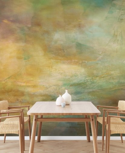 tilpassbart abstrakt veggmaleri kalt Where Golden Light Wanders fra kunstneren Annette Schmucker