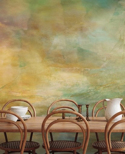 mural abstracto personalizable llamado Where Golden Light Wanders de la artista Annette Schmucker mural abstracto personalizable llamado Where Golden Light Wanders de la artista Annette Schmucker