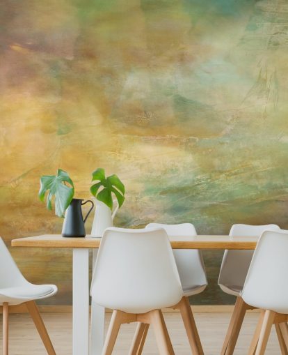 murale astratto personalizzabile chiamato Where Golden Light Wanders dell'artista Annette Schmucker