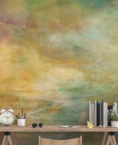 murale astratto personalizzabile chiamato Where Golden Light Wanders dell'artista Annette Schmucker murale astratto personalizzabile chiamato Where Golden Light Wanders dell'artista Annette Schmucker