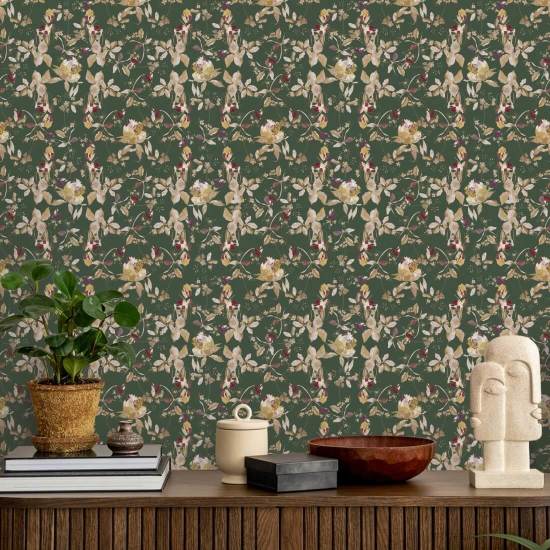Botanical Blossom Forest Green Nature Wallpaper