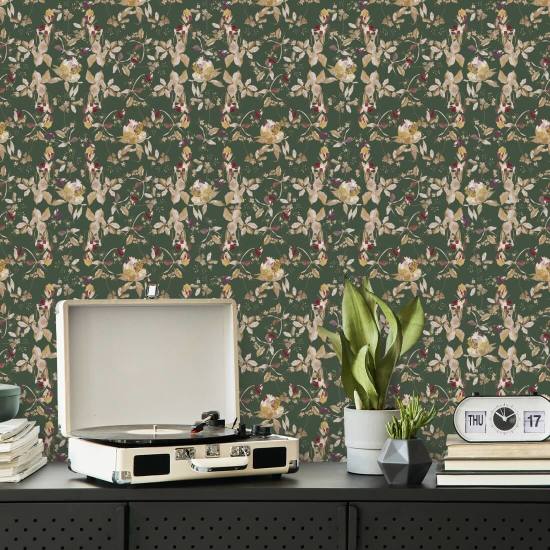 Botanical Blossom Forest Green Nature Wallpaper