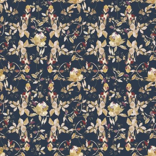 Botanical Blossom Navy Floral Wallpaper