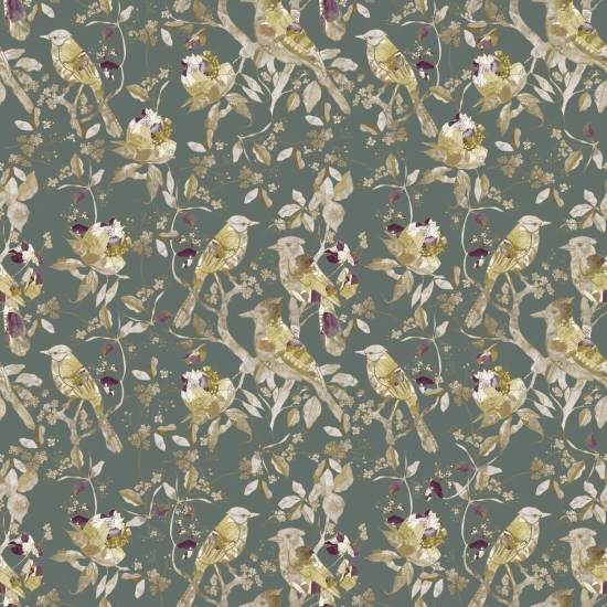 Garden Oiseaux Sage Green Papier peint Oiseau