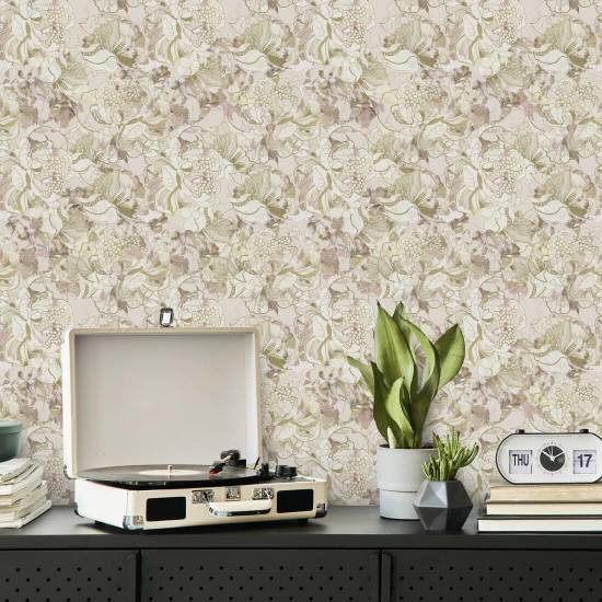 Fard Peony Neutro Carta da parati floreale