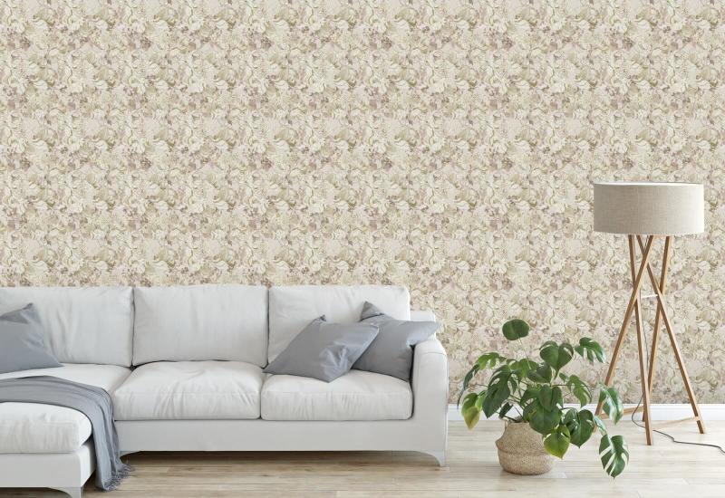 Peony Blush Neutral Floral Wallpaper