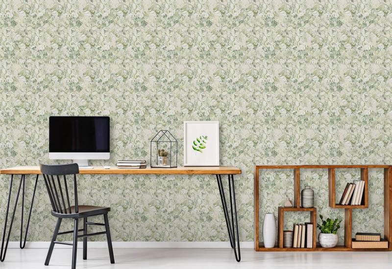 Fard à joues à la pivoine Soft Sage Papier peint floral