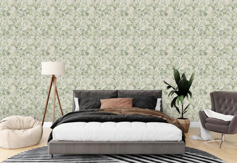 Peony Blush Soft Sage Floral Wallpaper