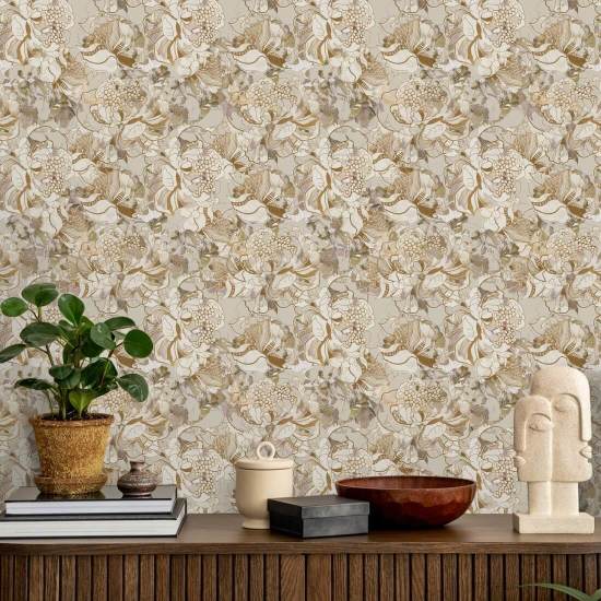 Peony Blush Vintage Cream Abstract behang