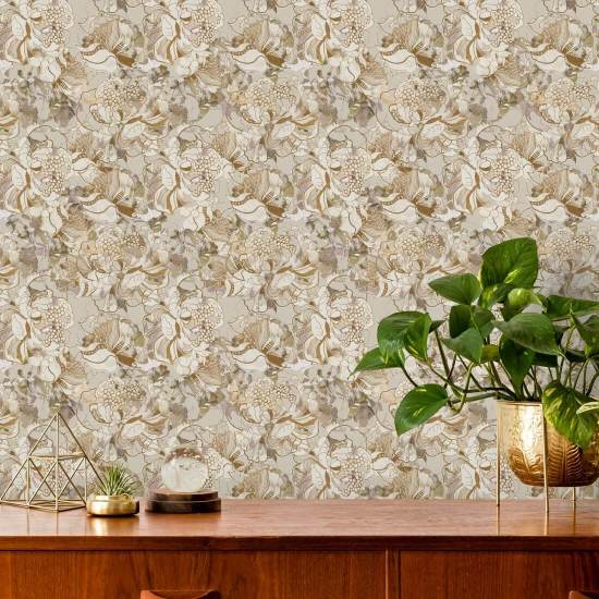 Peony Blush Vintage Cream Abstract behang