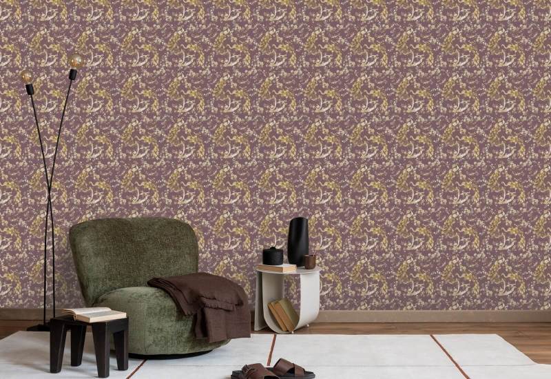 Vintage Peacock Plum Vintage Wallpaper
