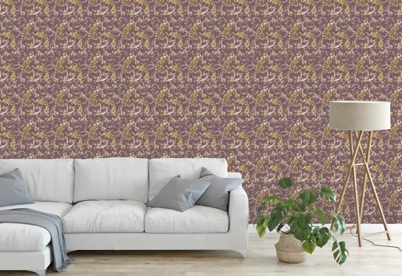 Vintage Peacock Plum Vintage Wallpaper