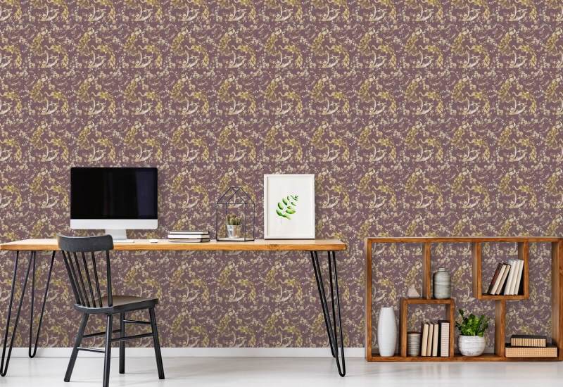 Vintage Peacock Plum Vintage Wallpaper
