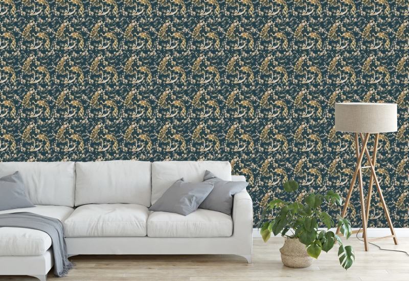 Vintage Peacock Teal Peacock Wallpaper